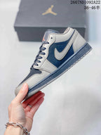 Jordan Air Jordan 1 Low Gray and Navy Sneakers 2607ND1092A22