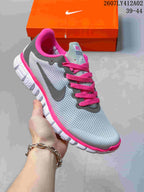 Nike Free 3.0 Running Shoes in Gray and Hot Pink