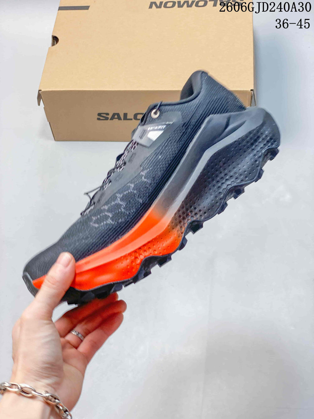 Salomon Ultra Glide 4 Trail Running Shoes, Charcoal and Orange