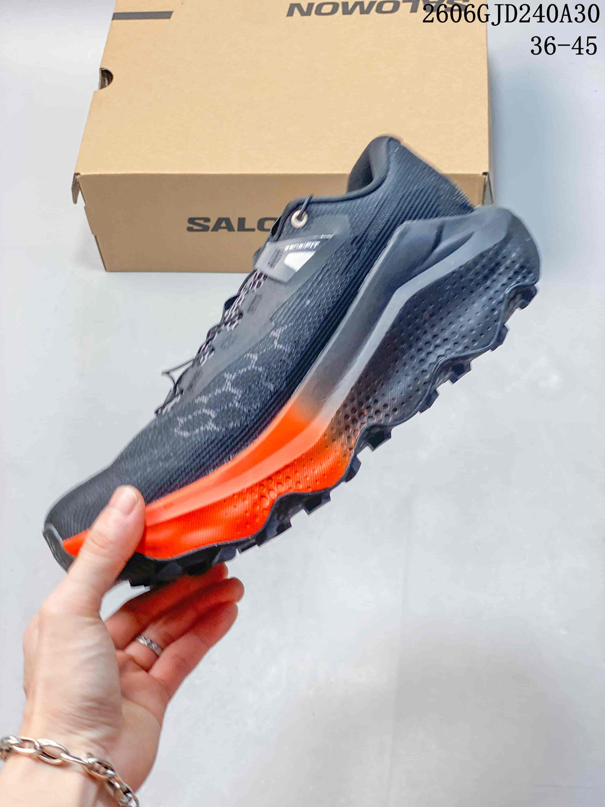Salomon Ultra Glide 4 Trail Running Shoes, Charcoal and Orange