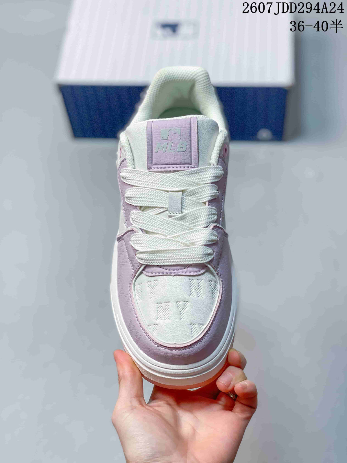 MLB Chunky Liner MID Lavender White Platform Sneakers 3ASXCDN3N