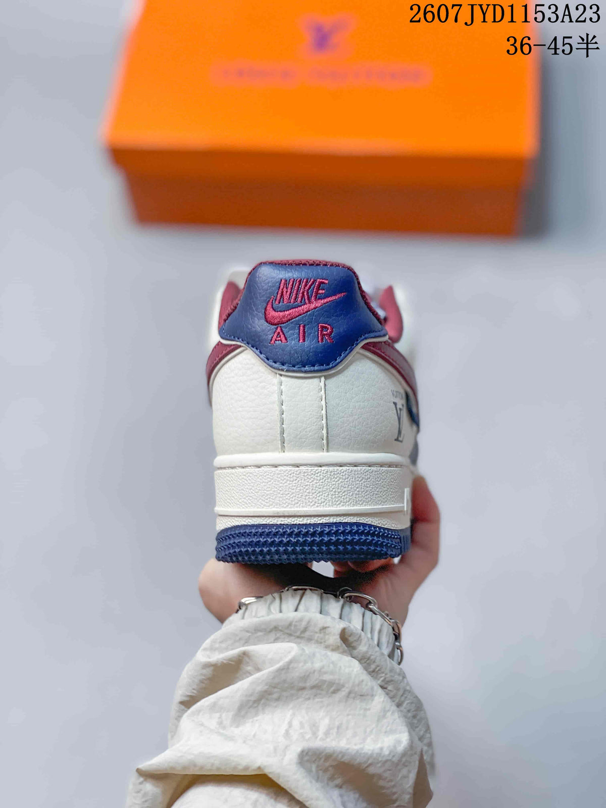 Nike Air Force 1 '07 Low White Blue Burgundy Sneakers