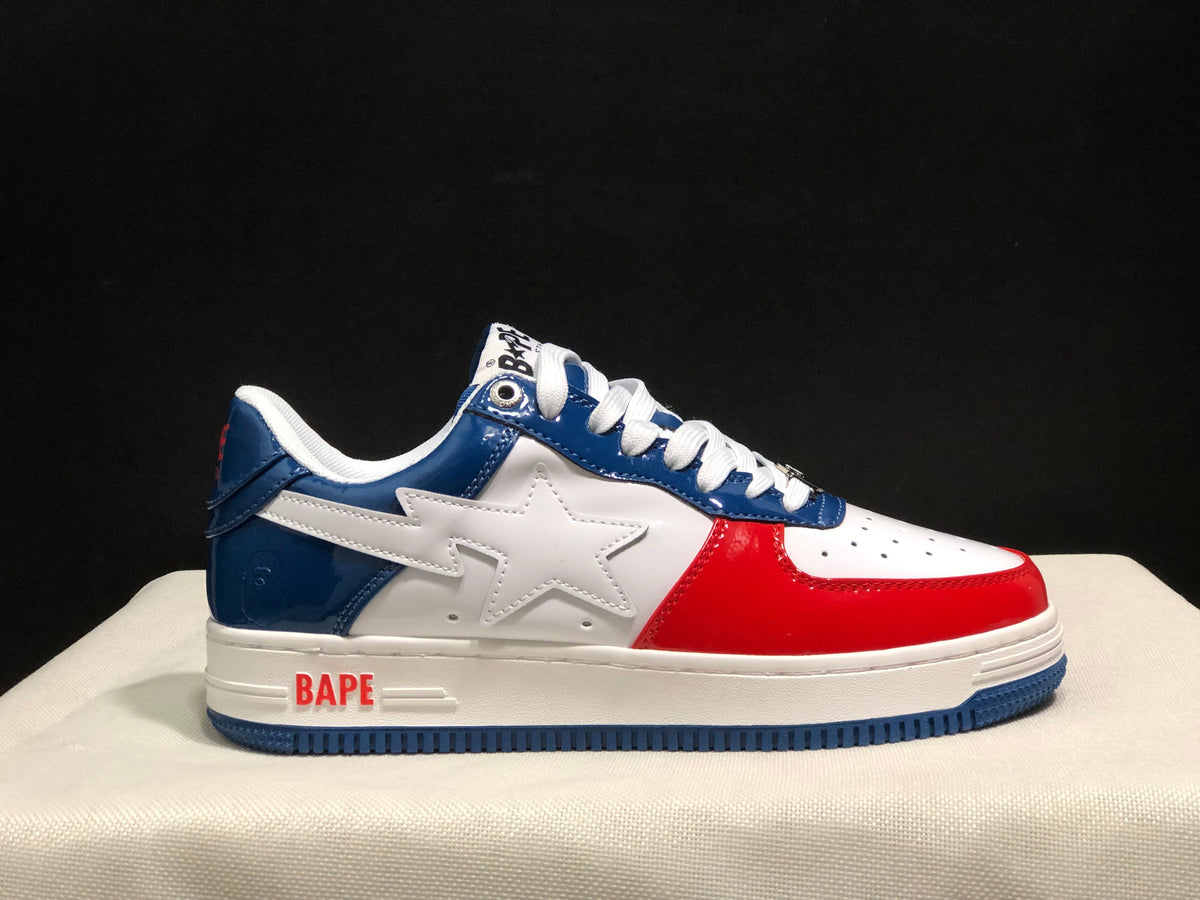 Bape Sta Low-Top Sneakers White Blue Red