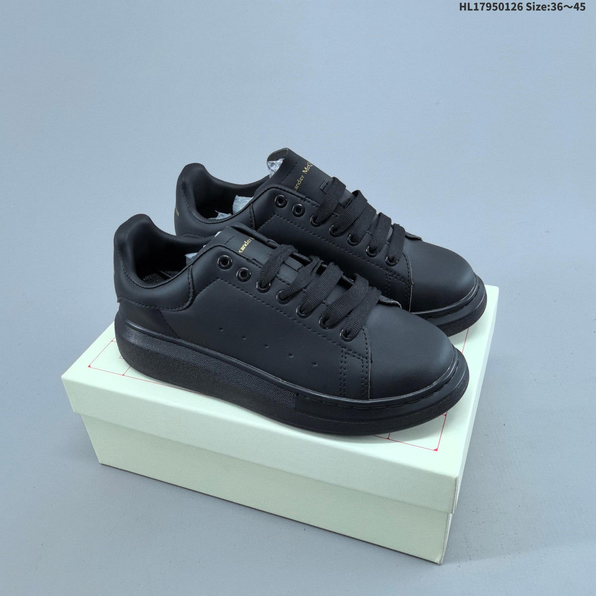 Alexander McQueen Low-Top Sneakers in Black with Thick Sole
