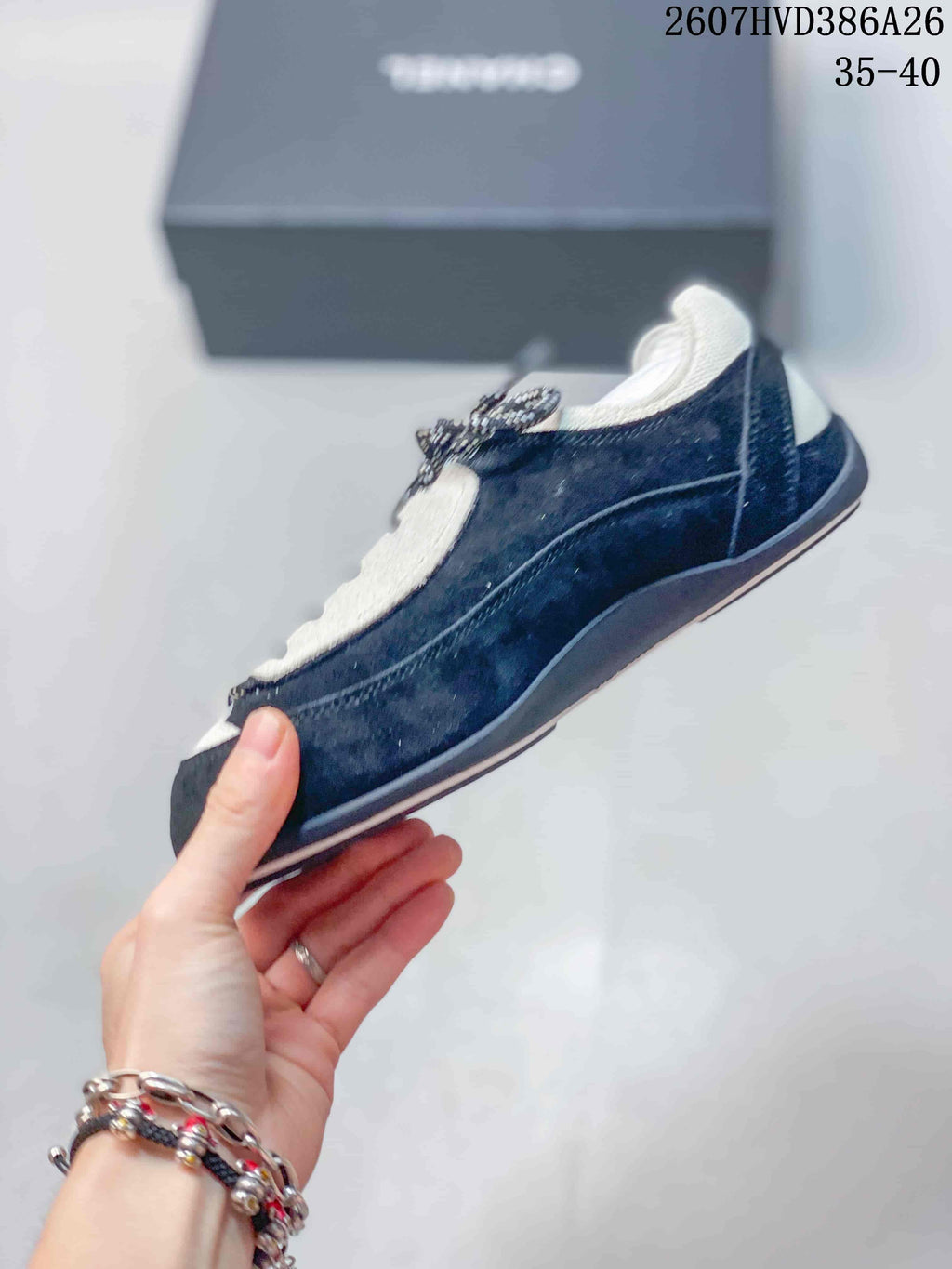 Chanel Black and White Low-Top Trainer 2607HVD386A26