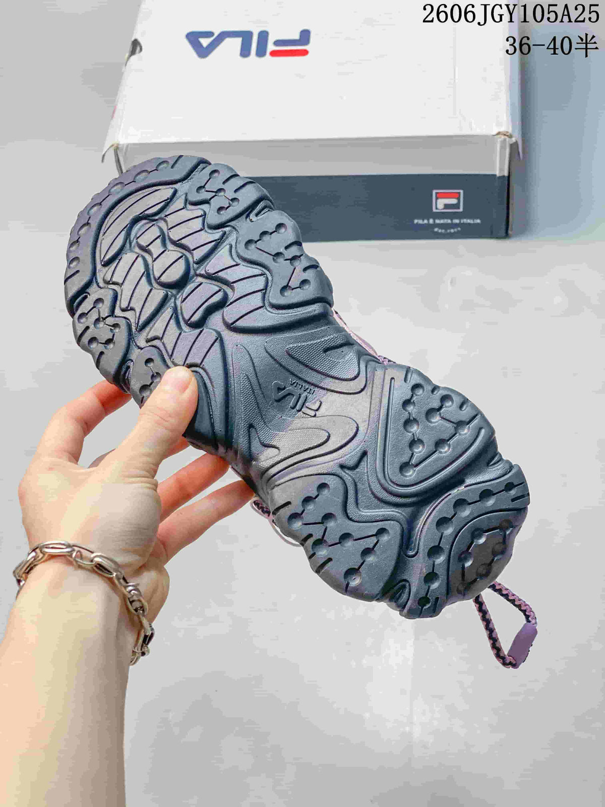 FILA Fusion Chunky Sneakers in Pink and Charcoal
