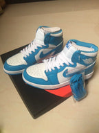 Jordan 1 High Sneakers White and Blue