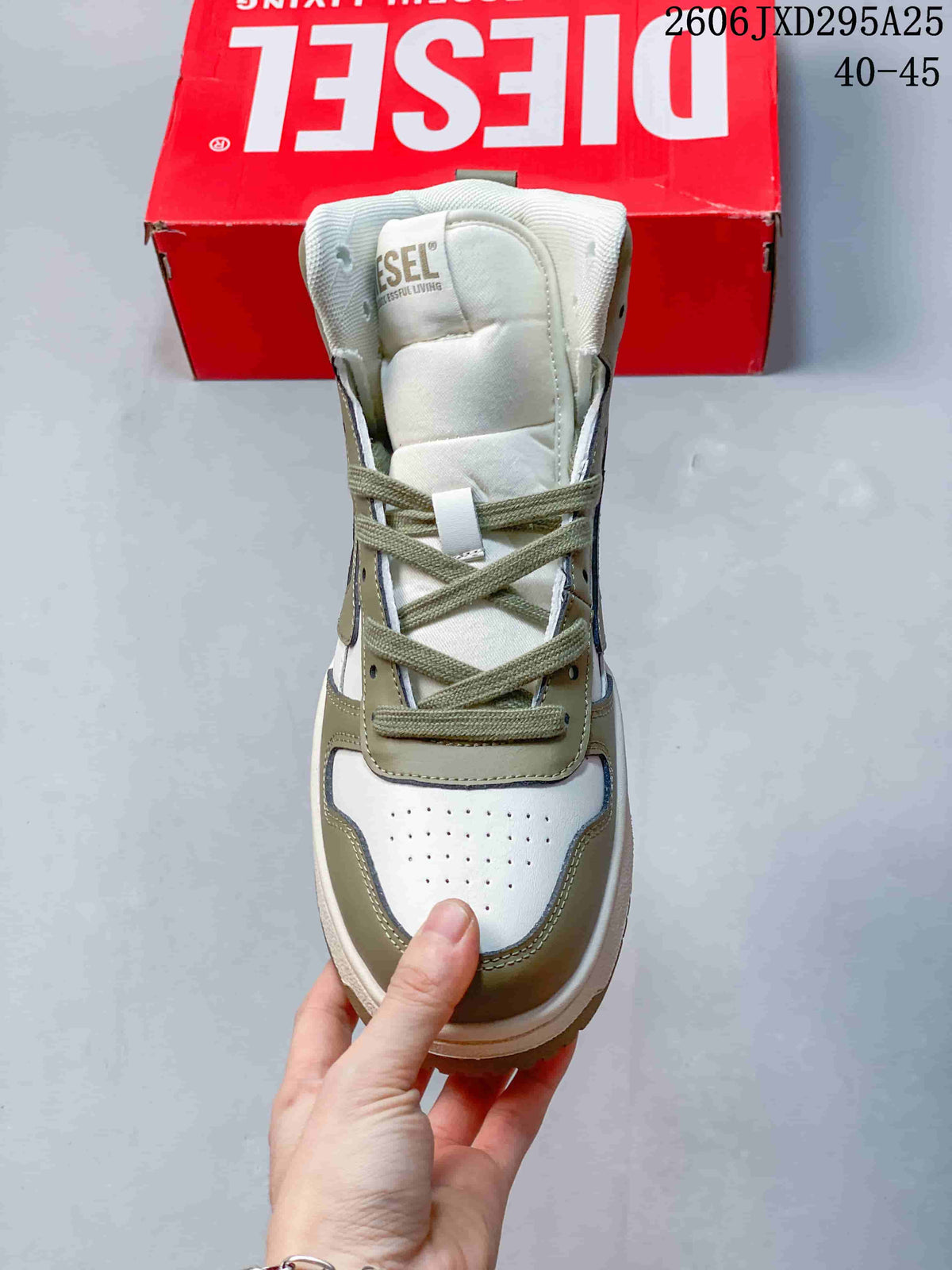 Diesel S-Ukiyo High-Top Sneakers White Khaki Y03363 P5576 H1532