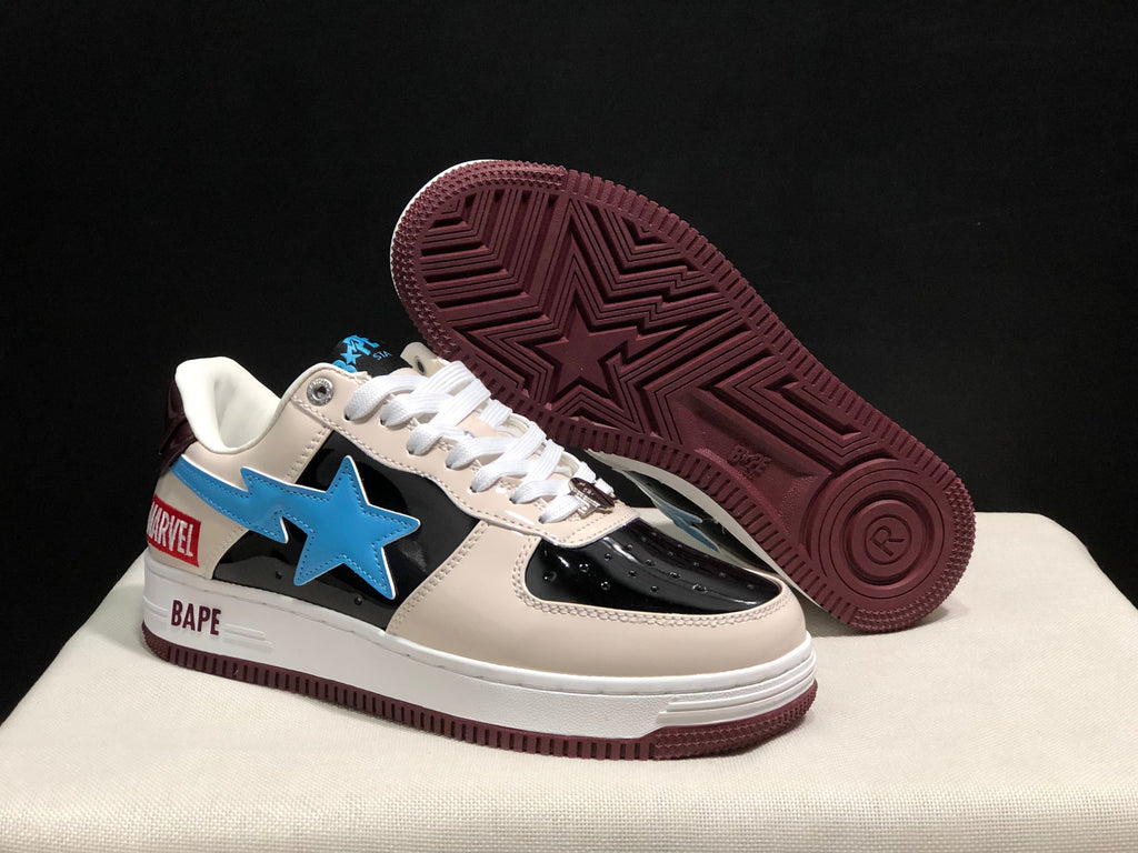 BAPE Bape Sta Low Sneakers Cream Black Blue