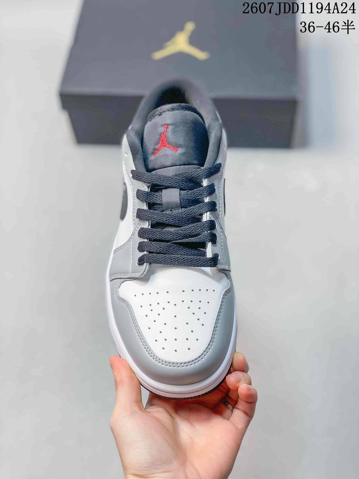 Jordan Air Jordan 1 Low White Grey Black Sneakers 2607 JDD1194A24