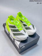 Adidas Adizero Dropset Elite Running Shoes, White and Neon Yellow