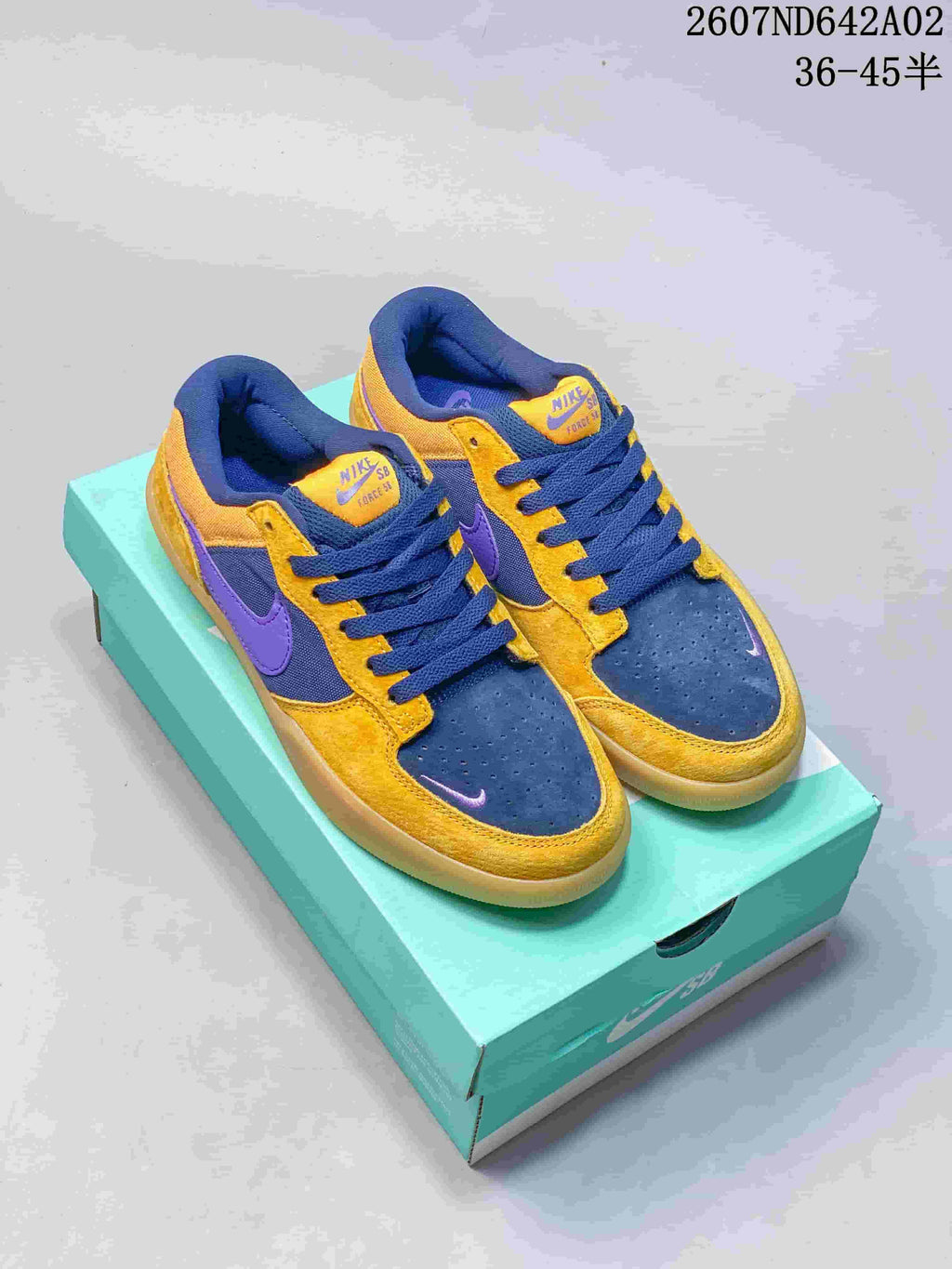 Nike SB Force 58 Low-Top Skate Shoes, Yellow and Blue