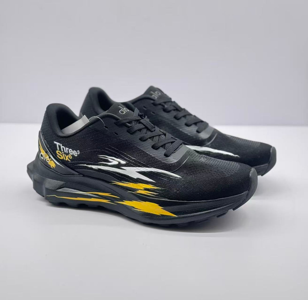 Alo Three Six Sneakers Black Yellow Graffiti