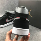 Air Jordan 1 Mid Black Grey Red Sneakers 554724-060