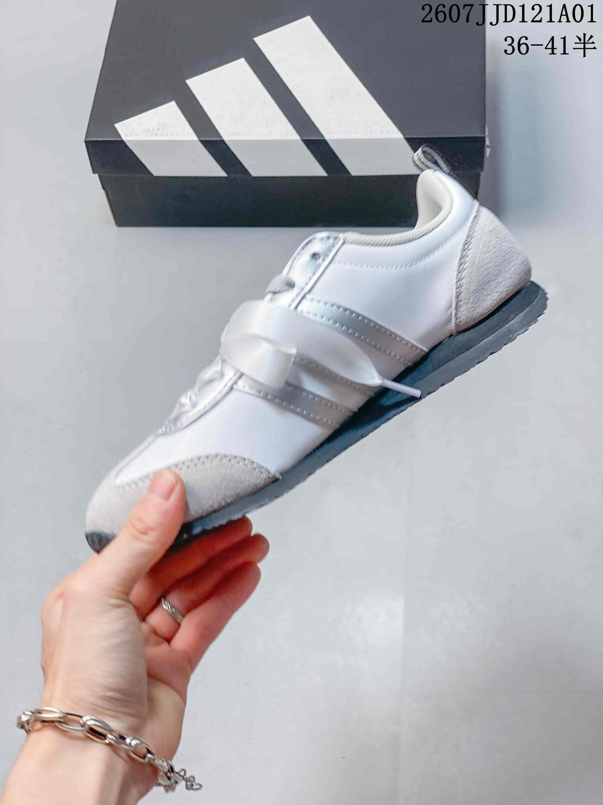 adidas JOG 2.0 Retro Low-Profile Sneakers, White and Gray