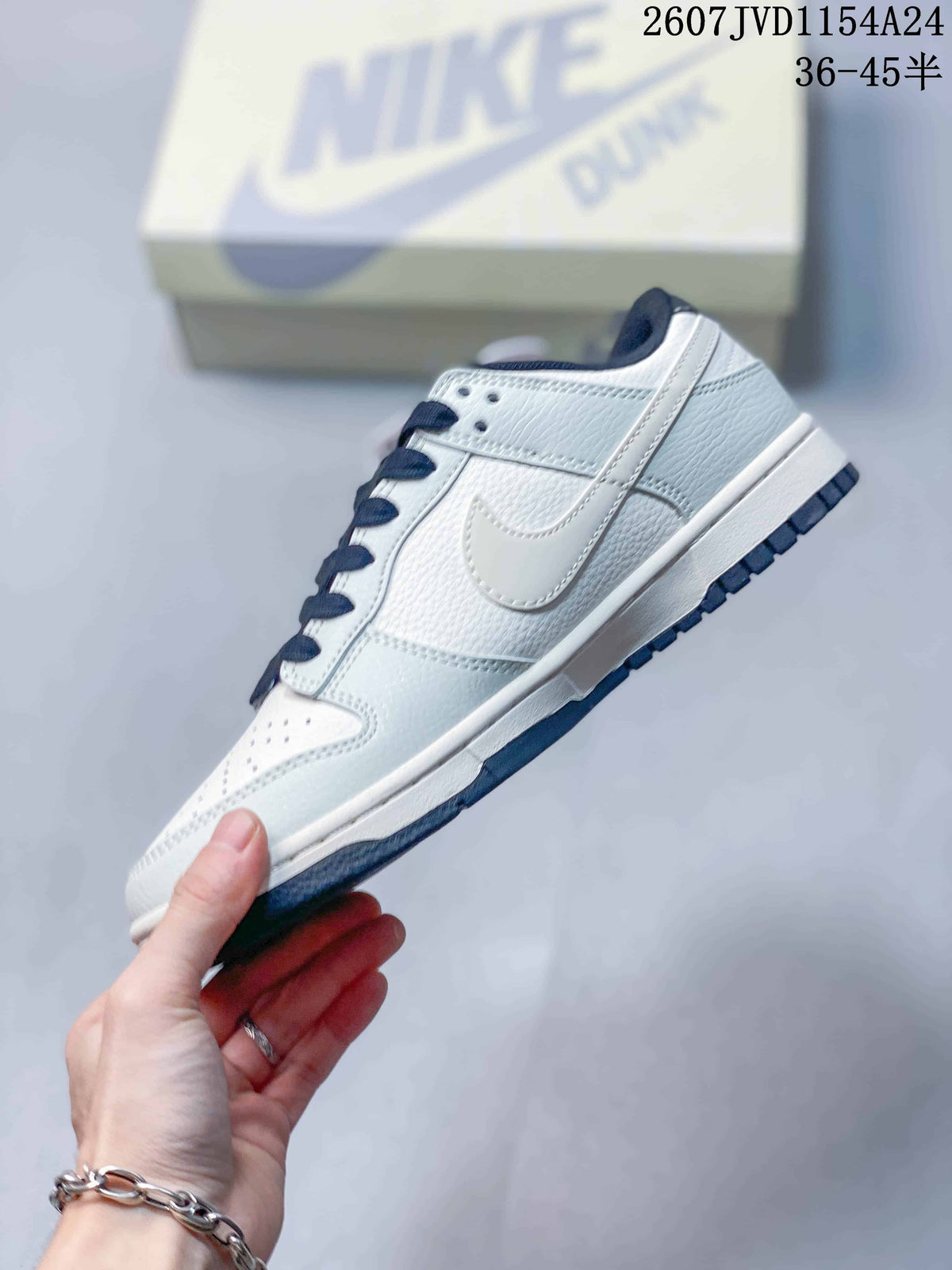 Nike SB Dunk Low Three-Swoosh Sneakers White Navy NK5639-323