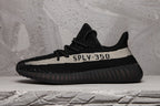Yeezy 350 V2 Black and Cream Knit Sneakers