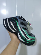 New Balance Grey Green Black Mesh Sneakers