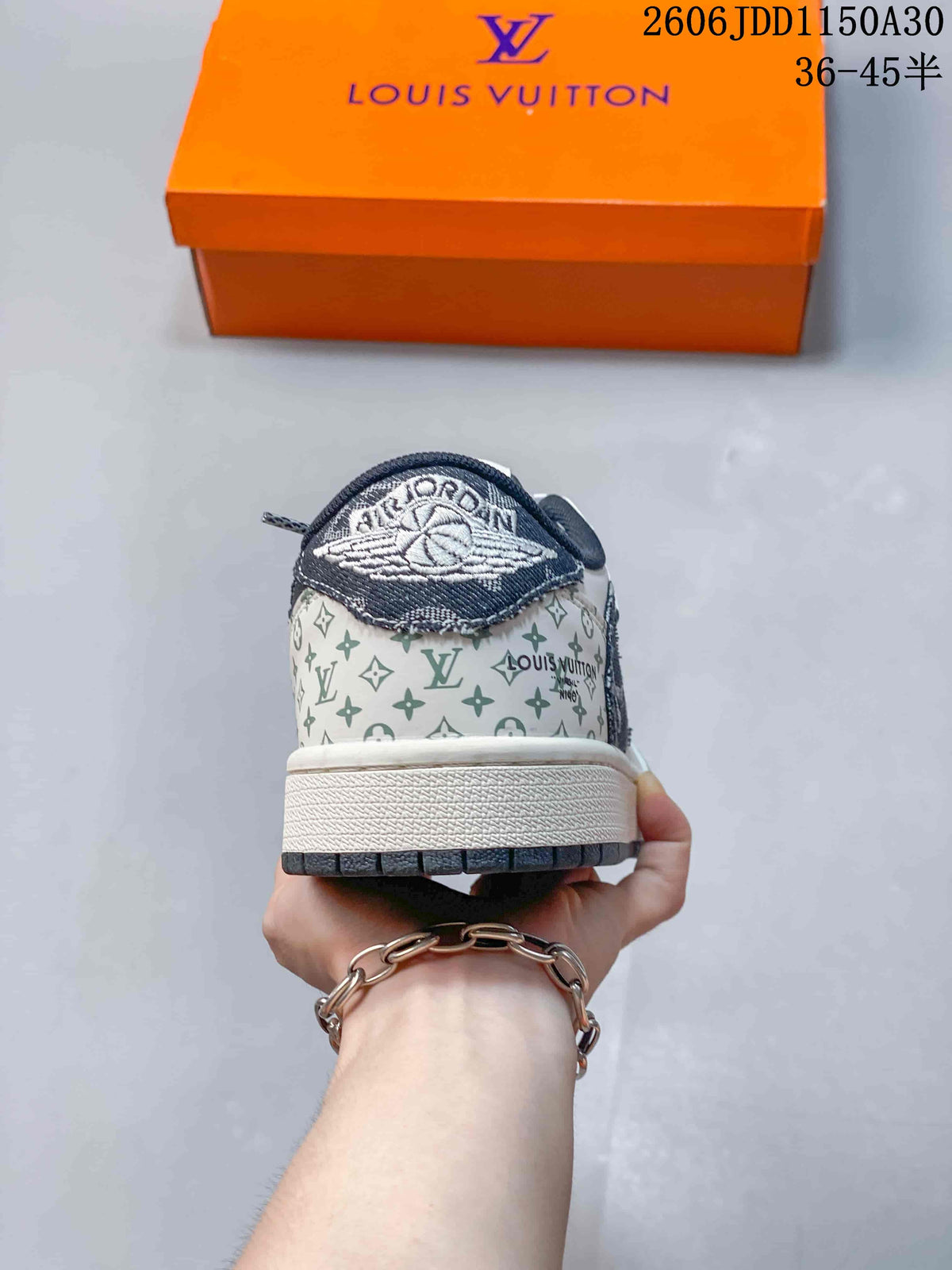 Jordan 1 Low OG SP White Denim Monogram Sneakers