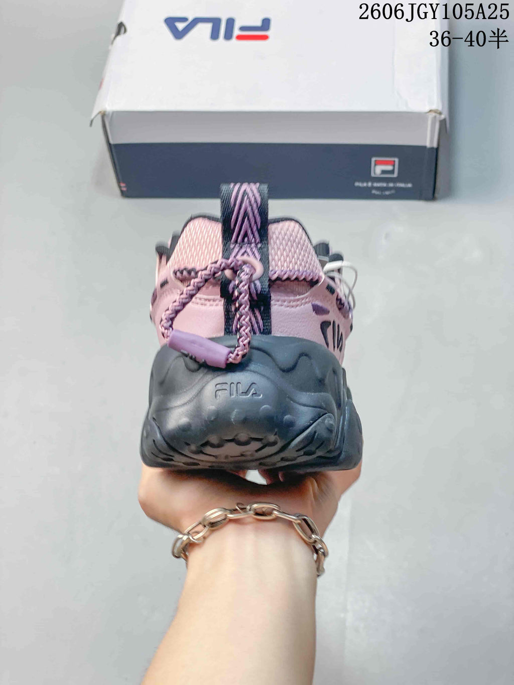 FILA Fusion Chunky Sneakers in Pink and Charcoal