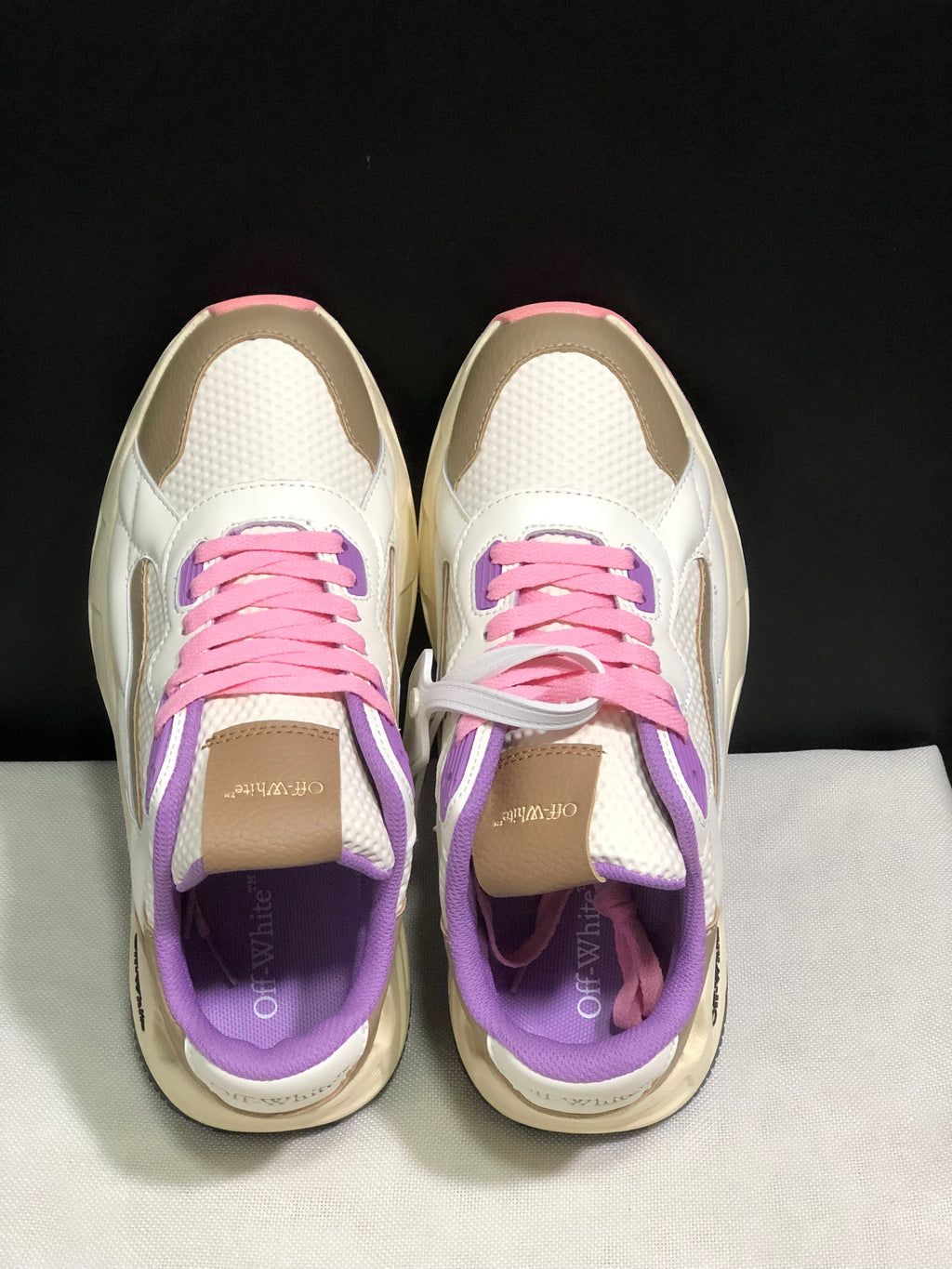 Off-White Low-Top Casual Sneakers White Beige Pink Purple
