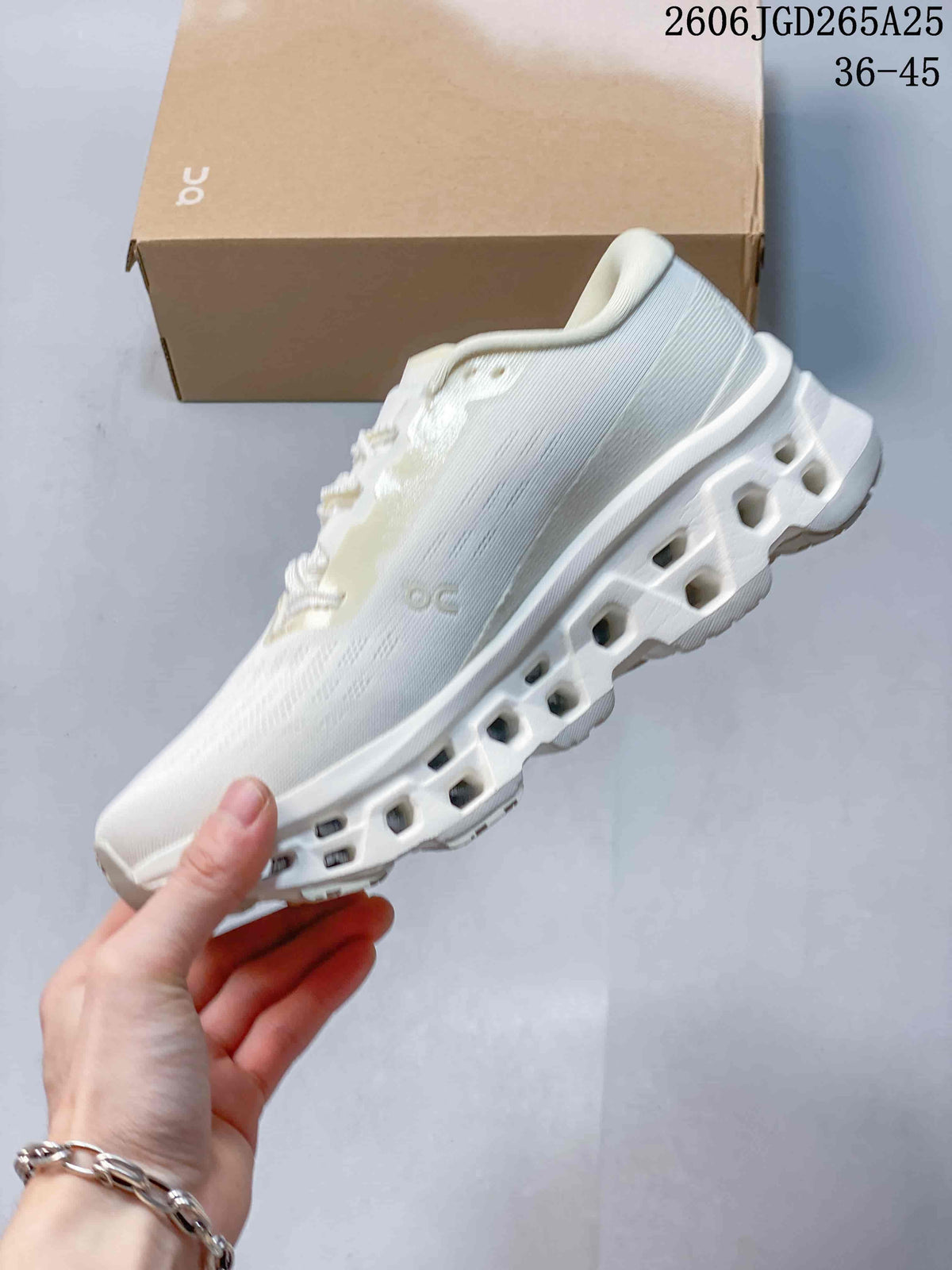 On Cloudmonster 3 White Running Shoes
