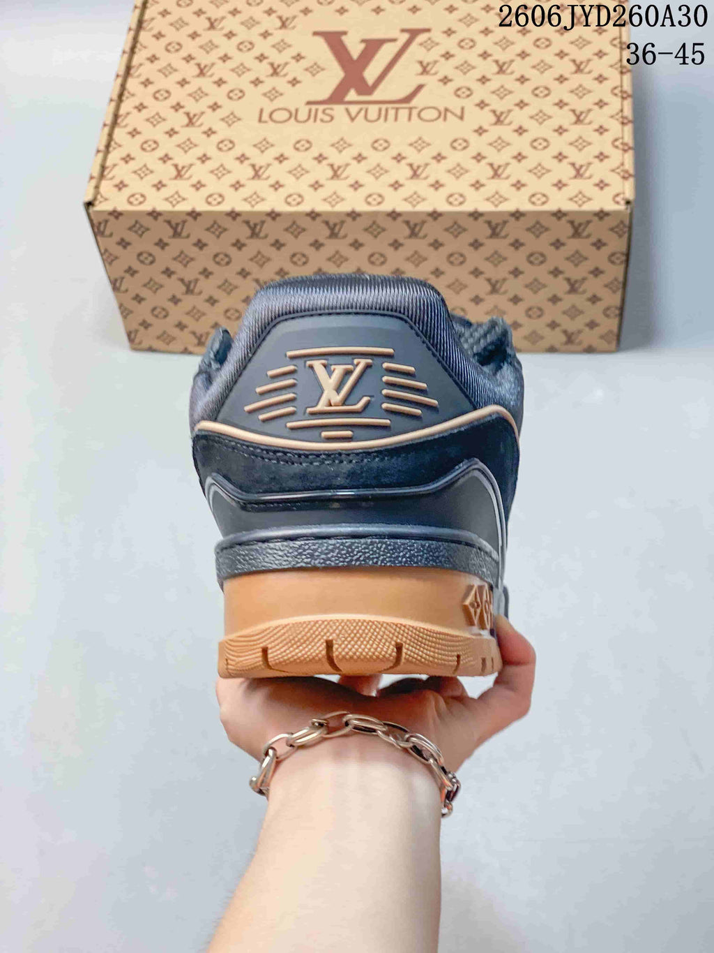 Louis Vuitton Trainer Maxi Low-Top Sneakers, Navy and Tan