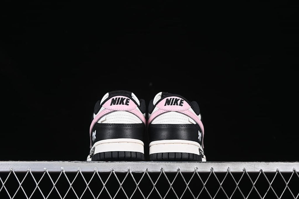 Nike SB Dunk Low Black White Pink Bow Sneakers
