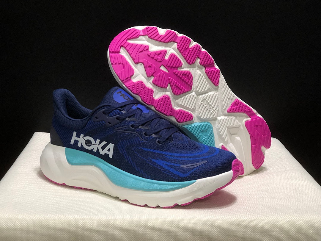 HOKA Arahi 8 Running Shoes, Navy Blue and Aqua