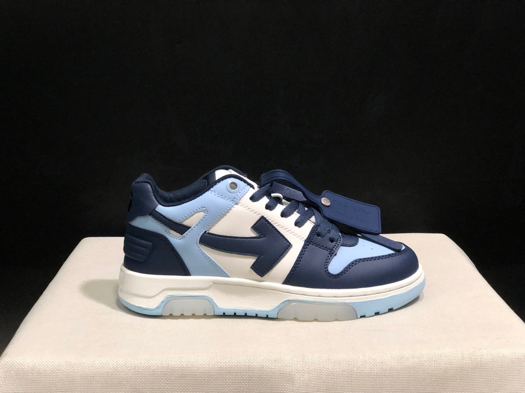 OFF-WHITE Out Of Office Low-Top Sneakers Navy Blue and White