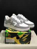 BAPE Sta Low-Top Sneakers White and Grey