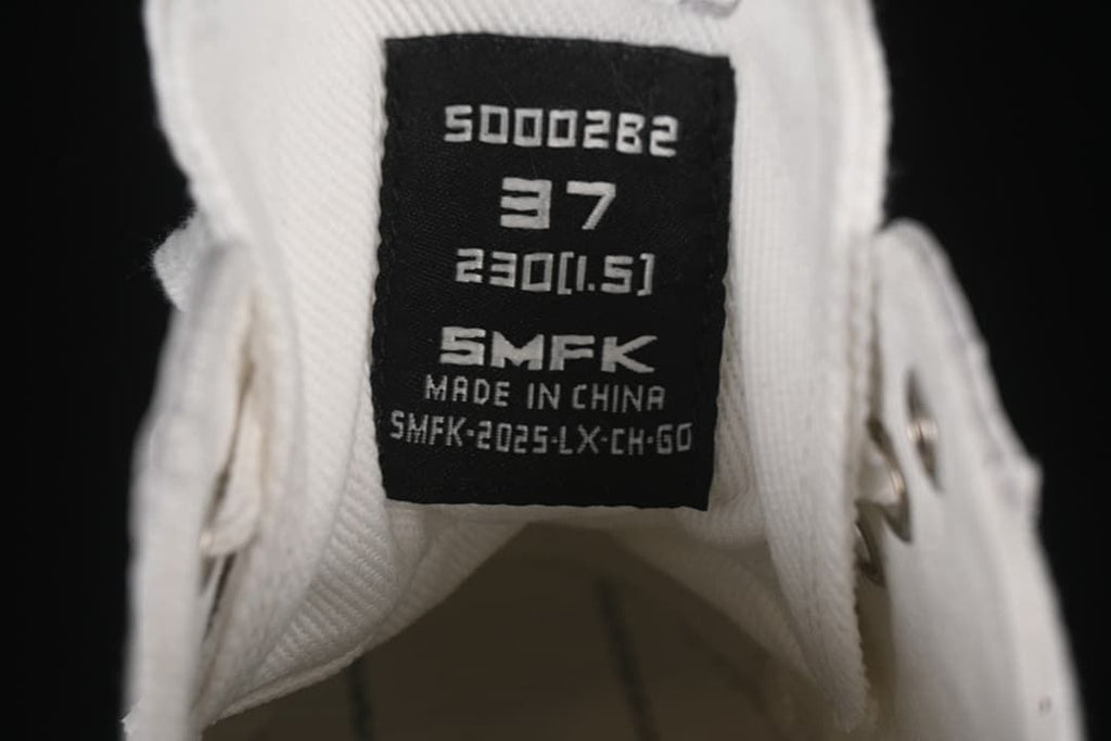 SMFK S0002B2 White Platform Canvas Sneakers