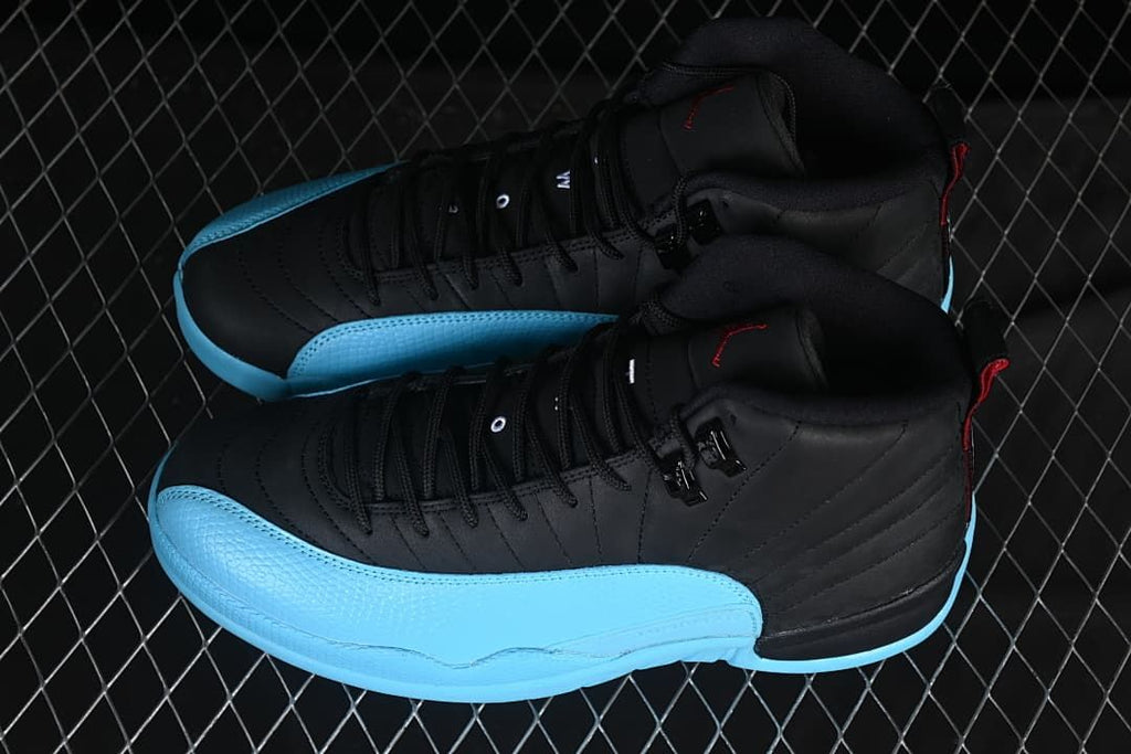 Jordan Air Jordan 12 Retro Black and Gamma Blue High-Top Sneakers
