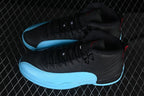 Jordan Air Jordan 12 Retro Black and Gamma Blue High-Top Sneakers