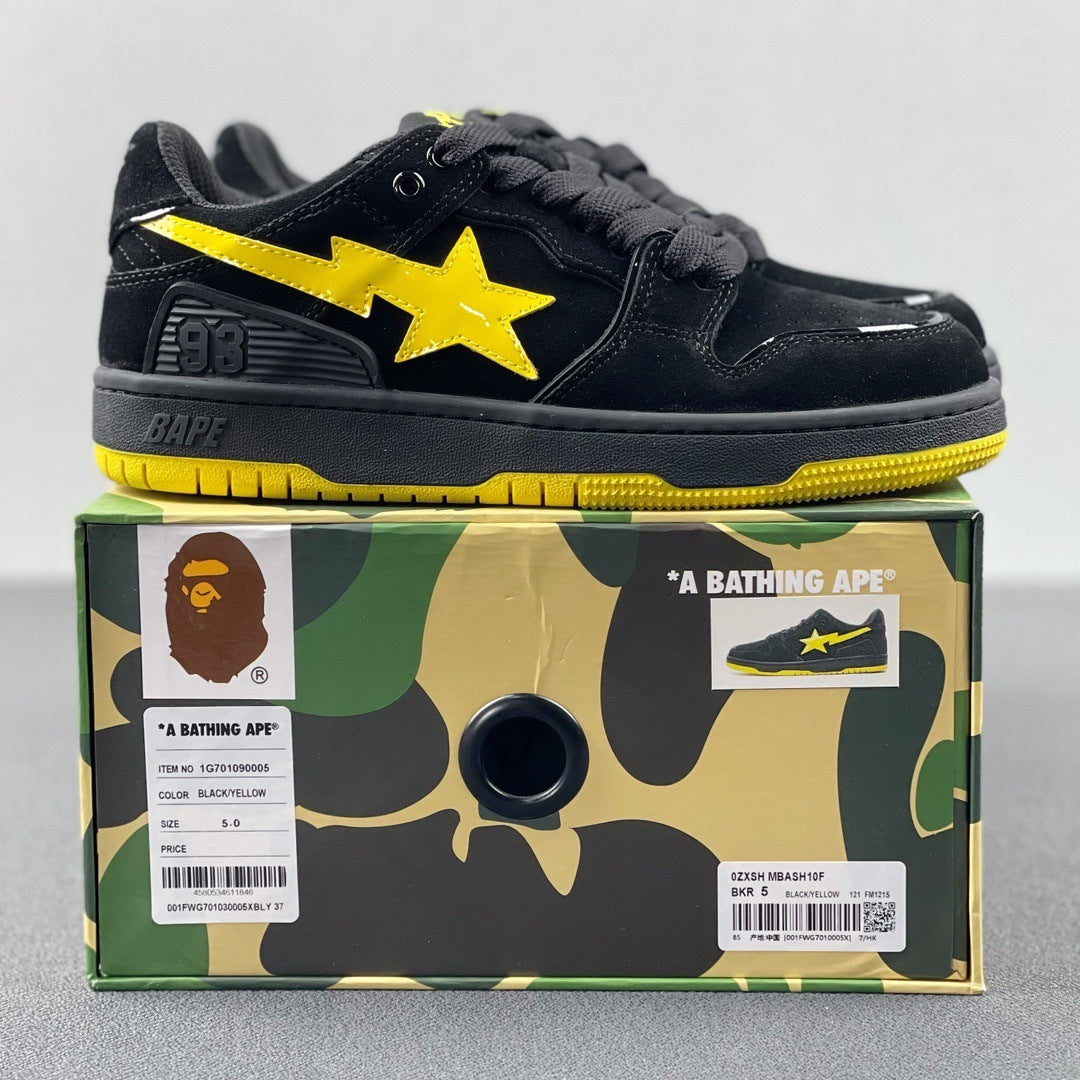 A Bathing Ape SK8 Sta Sneakers Black Yellow