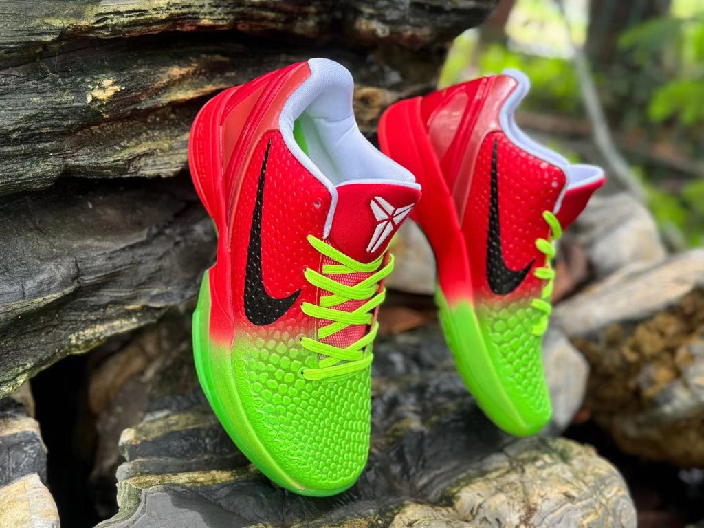 Nike Kobe 6 Basketball Shoes in Red and Volt Green