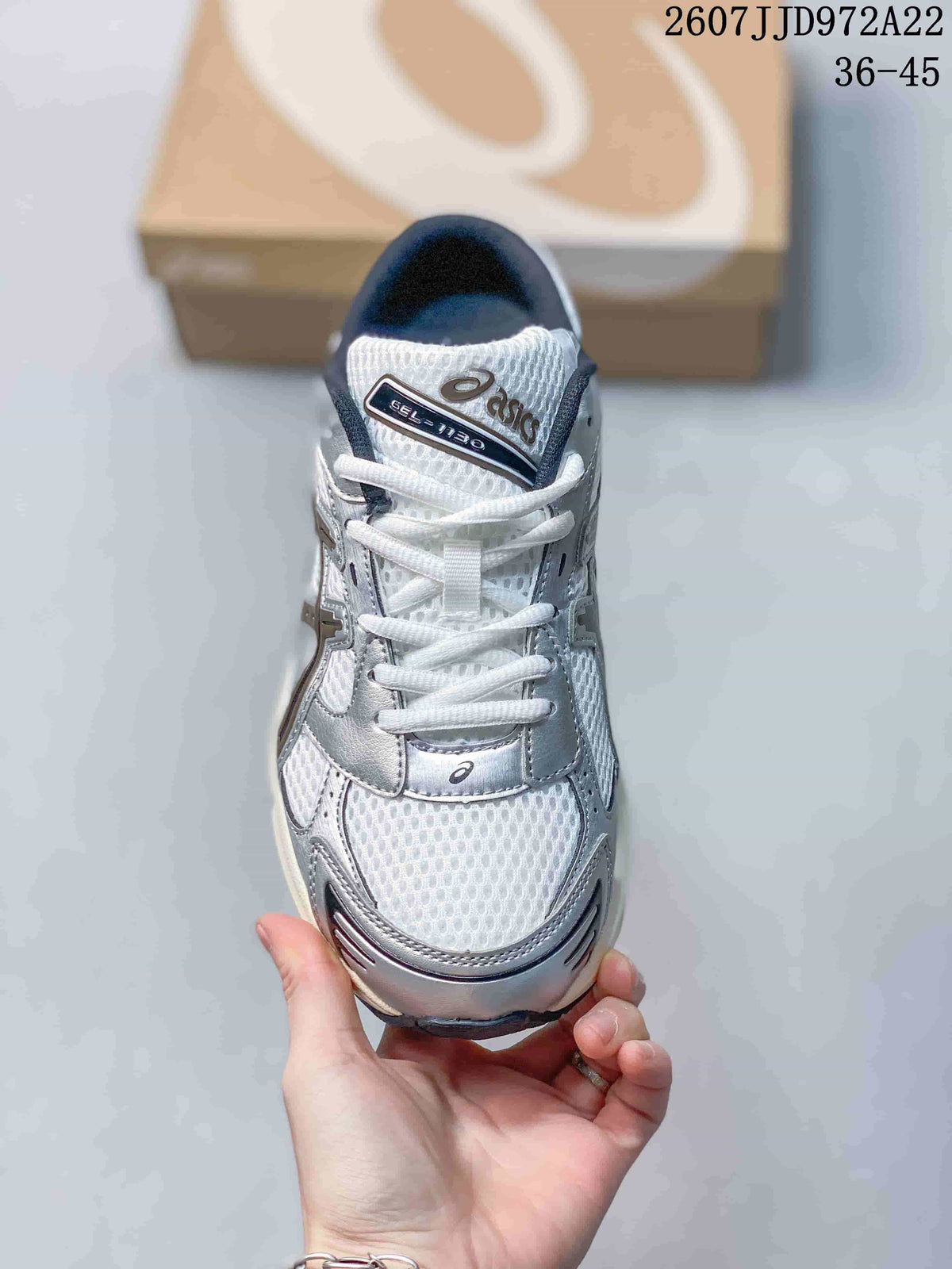 ASICS Gel-1130 White Silver Mesh Sneakers