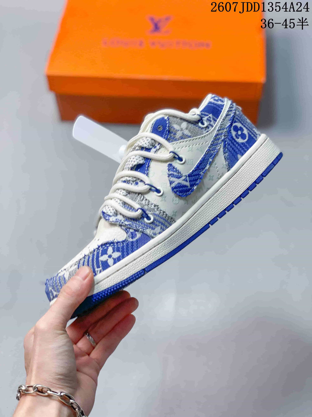 Nike Dunk Low Retro Custom Blue White Sneakers JDD1354A24