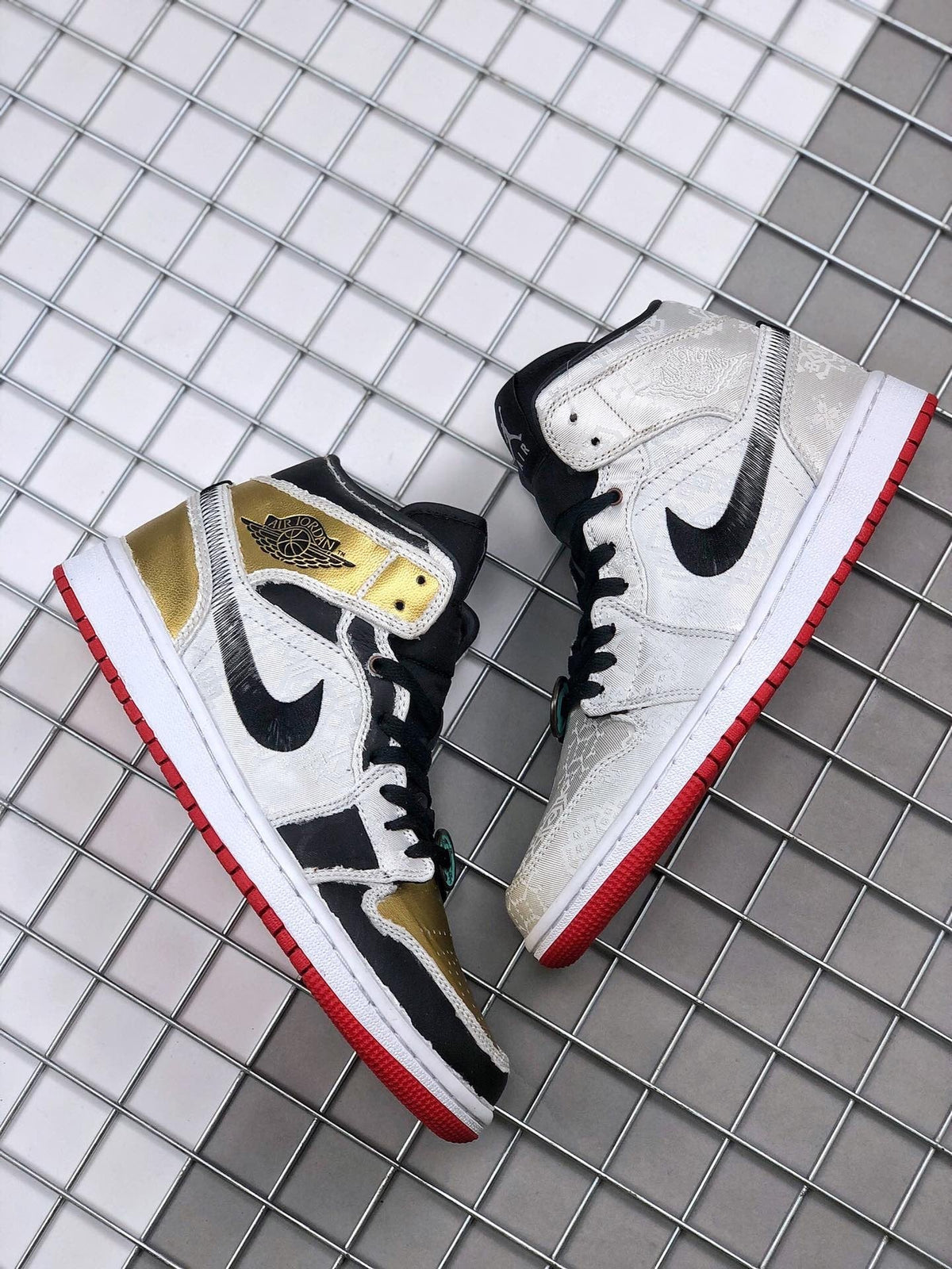 Air Jordan 1 Mid Edison Chen White Silk CU2804-100 Sneakers