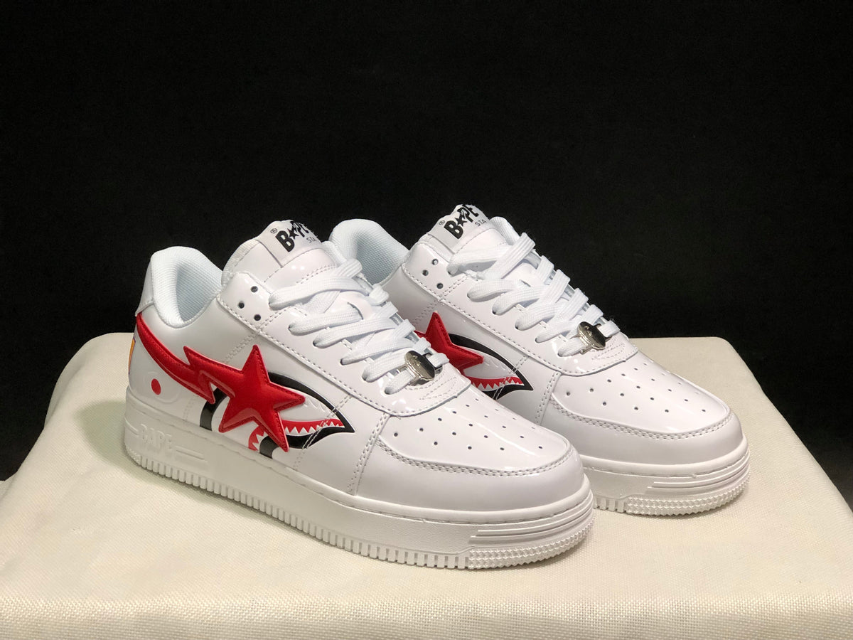 BAPE Bape Sta Low-Top Sneakers White Red