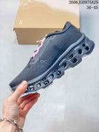 On Cloudmonster 3 Running Shoes, Charcoal and Pink