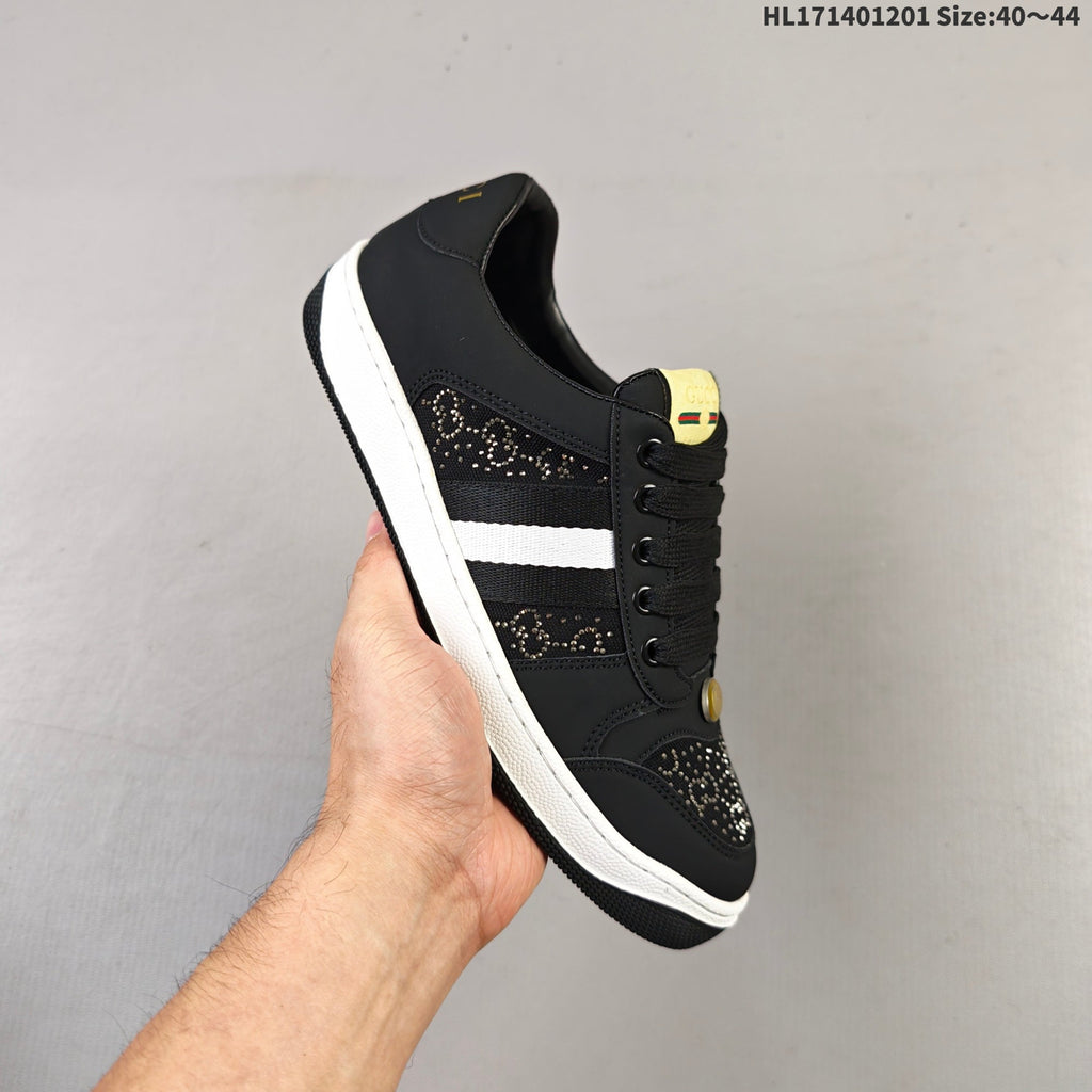 Gucci Crystal-Embellished Black Low-Top Sneakers HL171401201