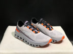 On Cloud X Sneakers in Cement Gray and Orange