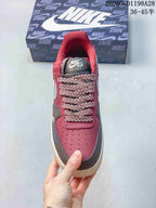 Nike Air Force 1 Spain-Inspired Sneakers, Burgundy and Gray