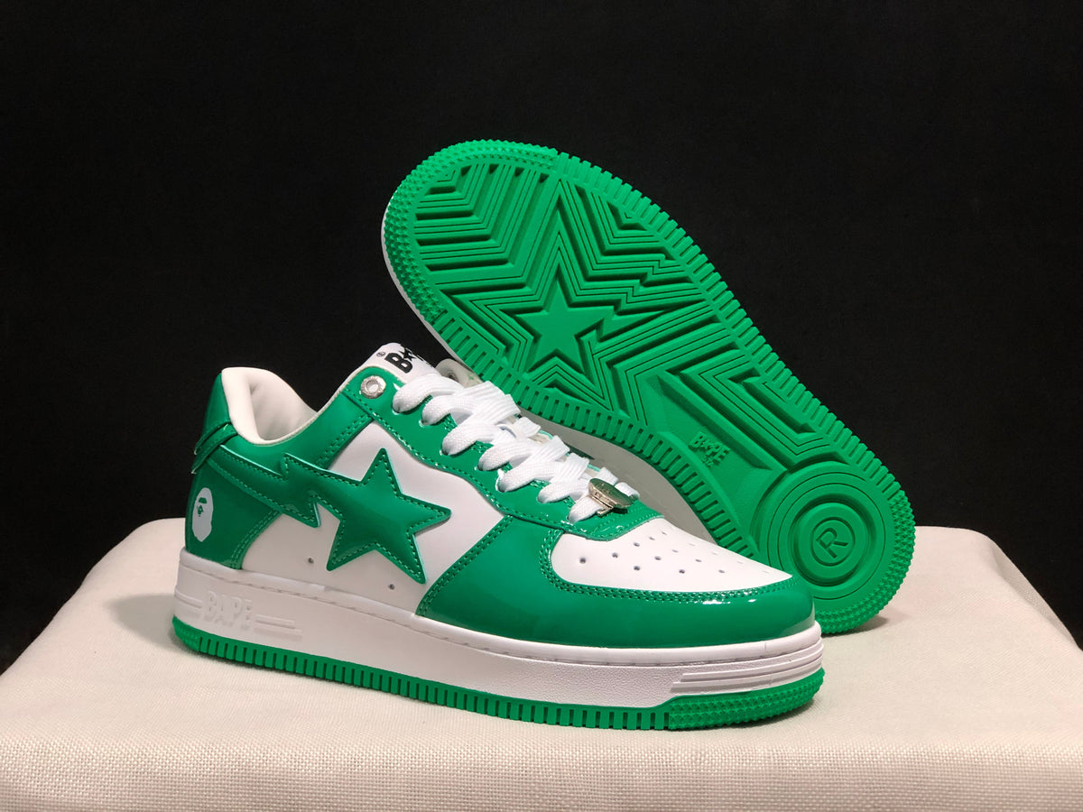 BAPE STA Low-Top Sneakers White and Green