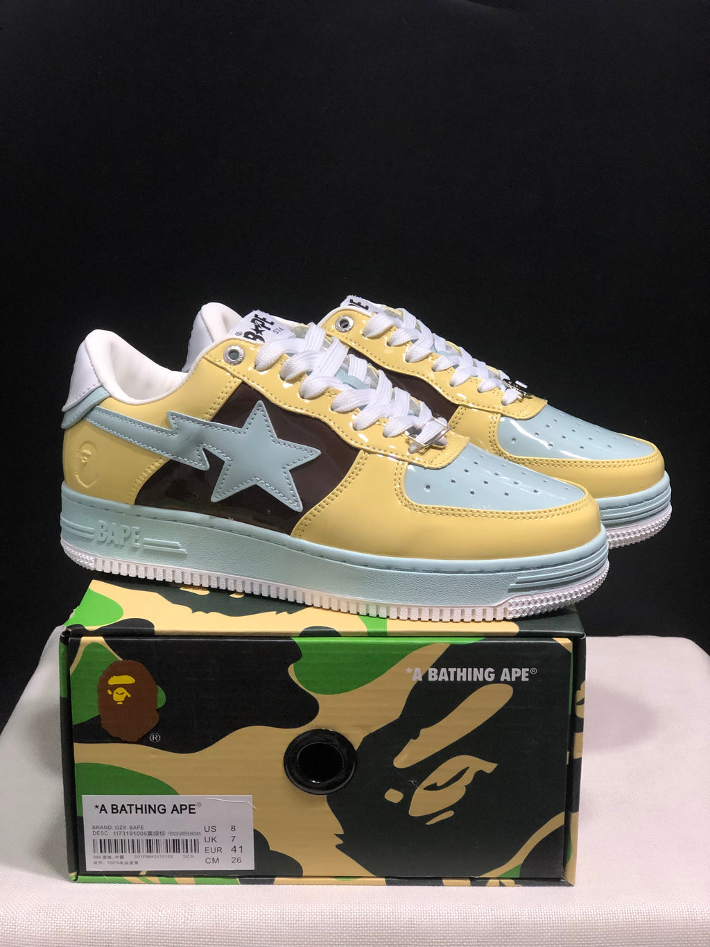 BAPE STA Low-Top Sneakers Yellow Blue Brown