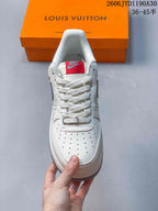 Nike Air Force 1 Low Custom Sneakers in Off-White and Gray