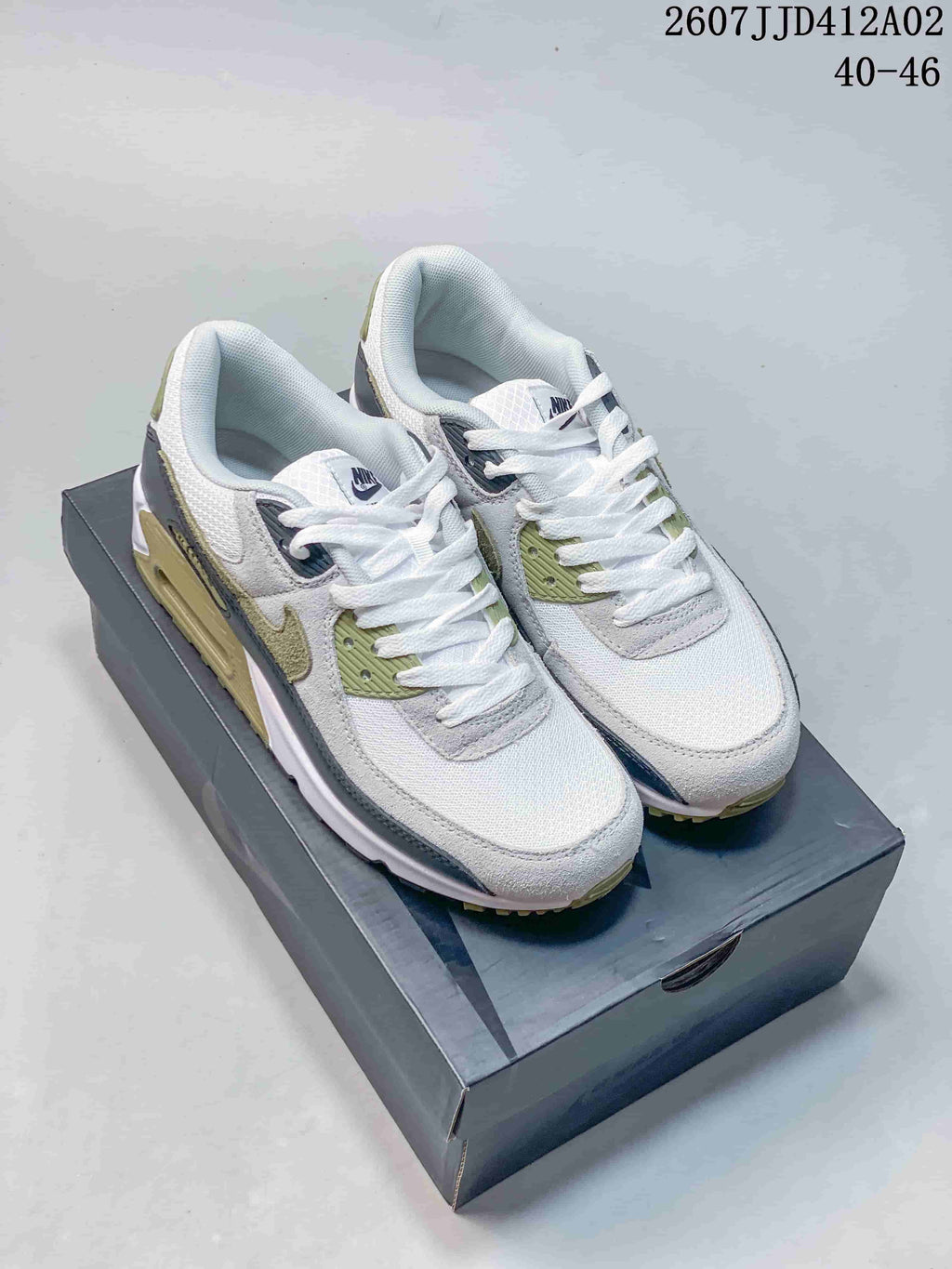 Nike Air Max 90 Retro Sneakers in White and Olive