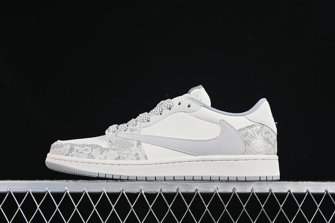 Jordan 1 Low OG SP Grey Snake Print Sneakers