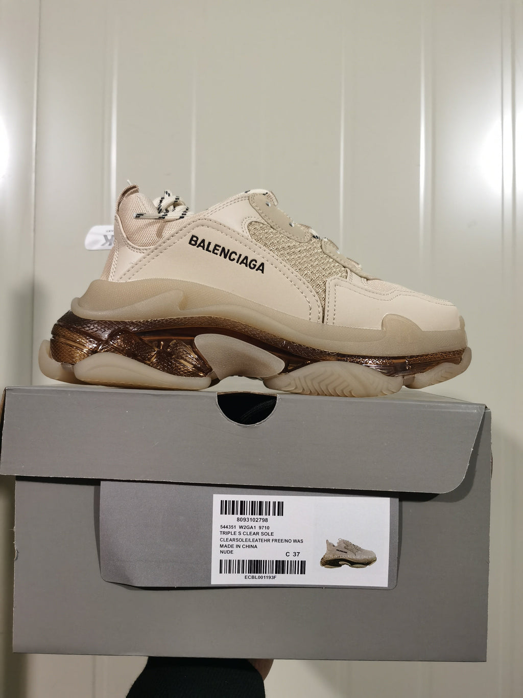 Balenciaga Triple S Clear Sole Sneakers Nude 9710